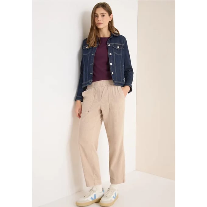 Sportieve loose fit corduroy broek