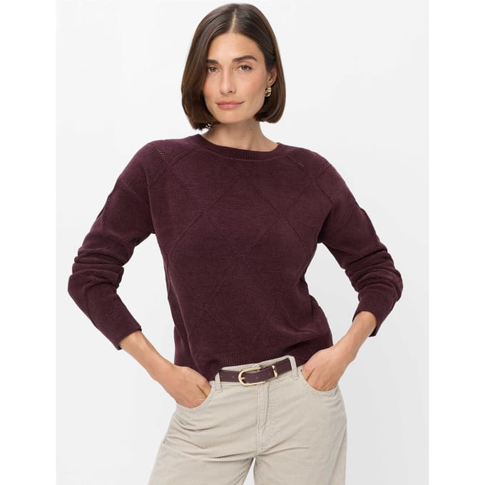 Brax Dames Trui  Style LISA blackberry violet, donkerpaars, maat 44