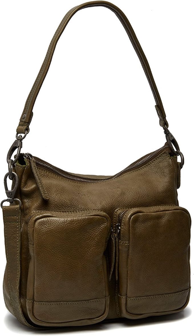 The Chesterfield Brand Schoudertas Nitra Shoulderbag Olive Green Olijfgroen