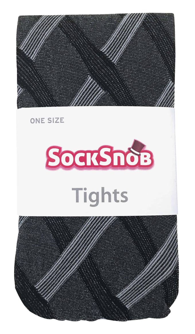 Sock Snob Dames80 denier ondoorzichtig patroon panty's - Kabel Zwart / wit