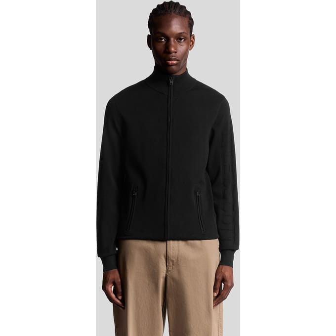 Lyle & Scott Mesh Logo Knitted Track Jacket Putty Taglia: M | Giacche leggere Outlet | Uomo
