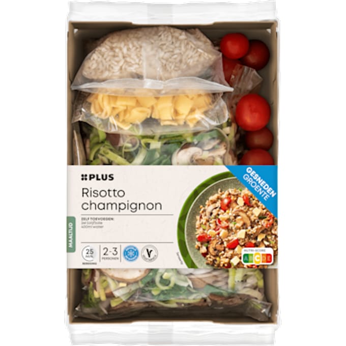 Gesneden verspakket risotto champignon