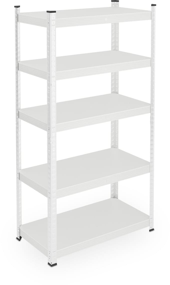 Stelling voor zware lasten - 75x150x30 cm - wit - 2 stuks