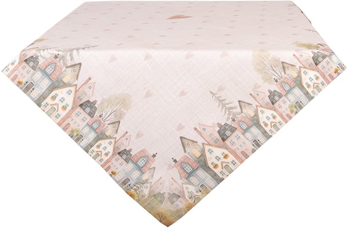 Clayre & Eef Tafelkleed 100x100 cm Beige Katoen