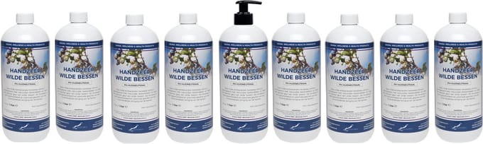 Handzeep Wilde Bessen 1 liter - met gratis pomp - set van 10 stuks - Voordeelverpakking