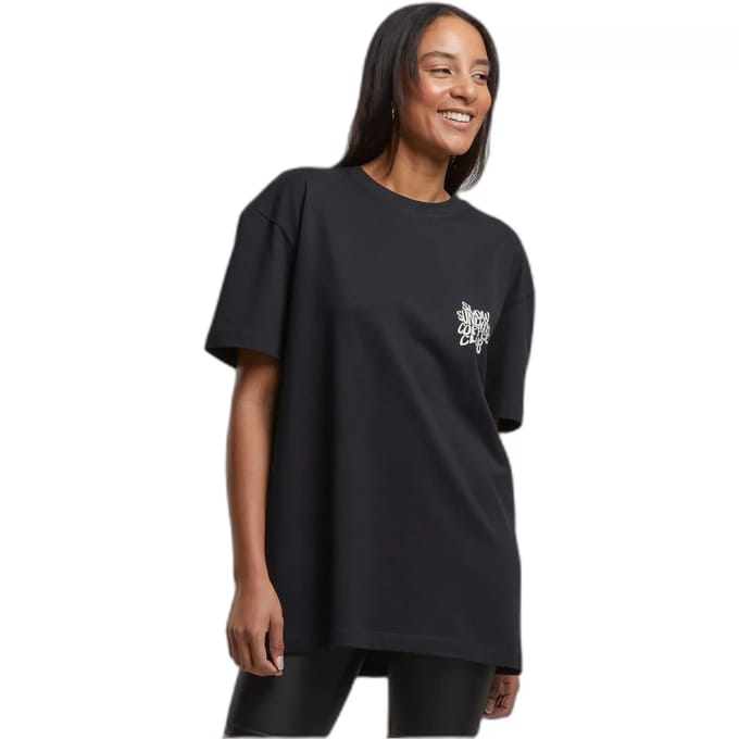 Urban Classics - Cotton Logo Dames Tshirt - S - Zwart