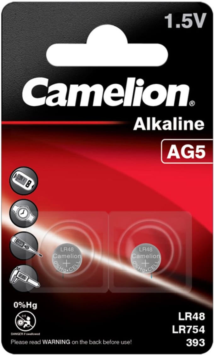 LR48 Knoopcel Alkaline 1.5 V 66 mAh Camelion AG5 2 stuk(s)