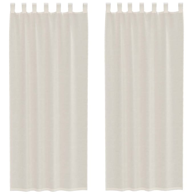 vidaXL - Gordijnen - voile - met - Tab - Top - 2 - st - crèmekleurig