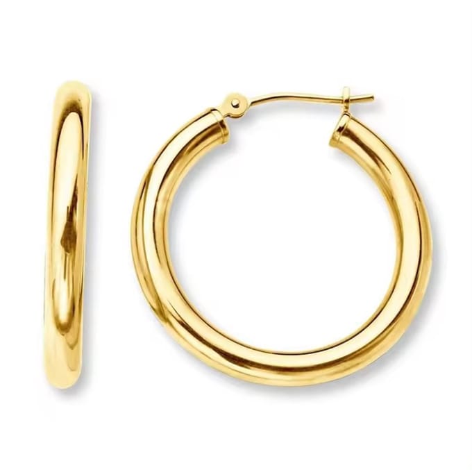 Lajetti - Stainless Steel Oorringen 4 cm - Gold plated Dames Oorbellen