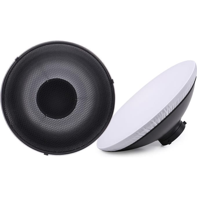 16  Fotostudio Beauty Dish Softbox Diffuser Honingraatraster Bowens Mount 14.5 * 41 * 41cm / 5.7 * zwart