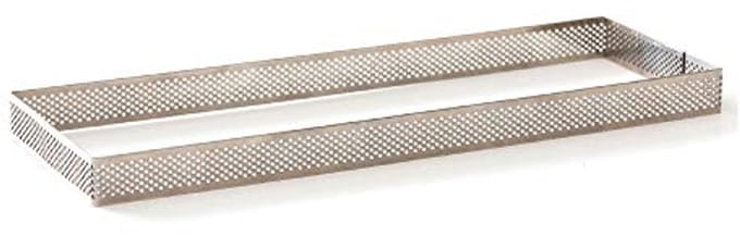 Geperforeerd rechthoekig bakframe van roestvrij staal 10 x 29 x 3,5 H cm