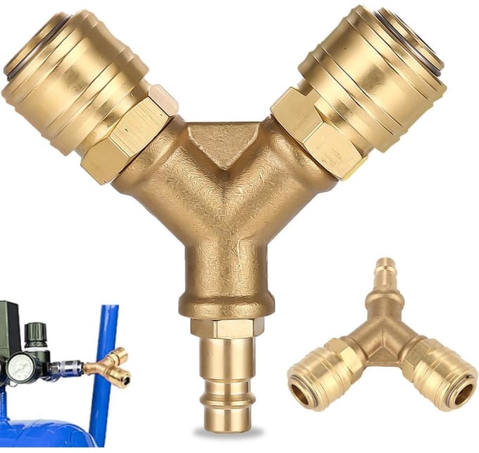 EXCITAT Koppelingen - Persluchtaansluiting - Messing - Snelkoppeling - Compressoraccessoires - Geschikt voor de meeste compressoren, persluchtslangen