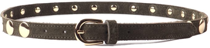 Giuliano Lederen Suede riem - Made in Italy - Dames - Olijfgroen