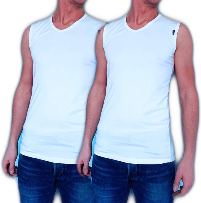 Embrator 2-pack mannen Tank-Top V-hals wit maat M