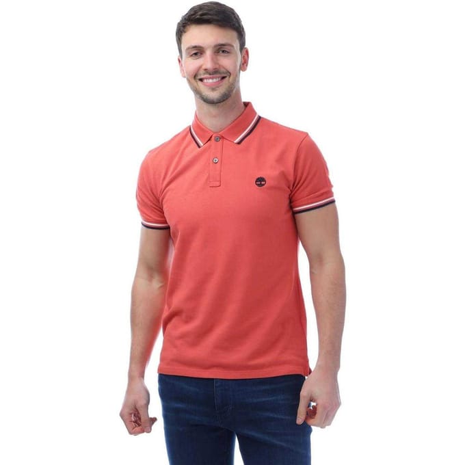 Timberland Heren Oyster River Katoenen Poloshirt (Roze)