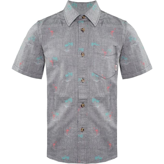 Vans Off The Wall Korte Mouw Kraag Palmprint Grijs Kindershirt