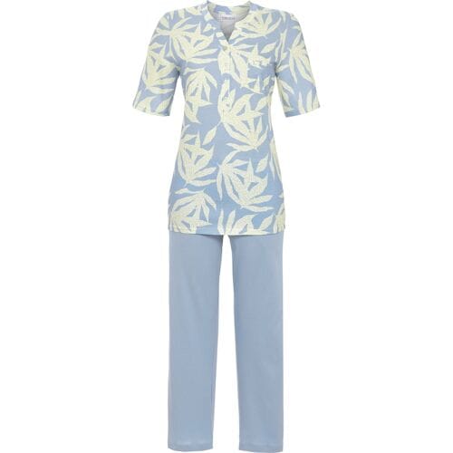 Blauwe flora pyjama Ringella - Blauw - Maat - 38