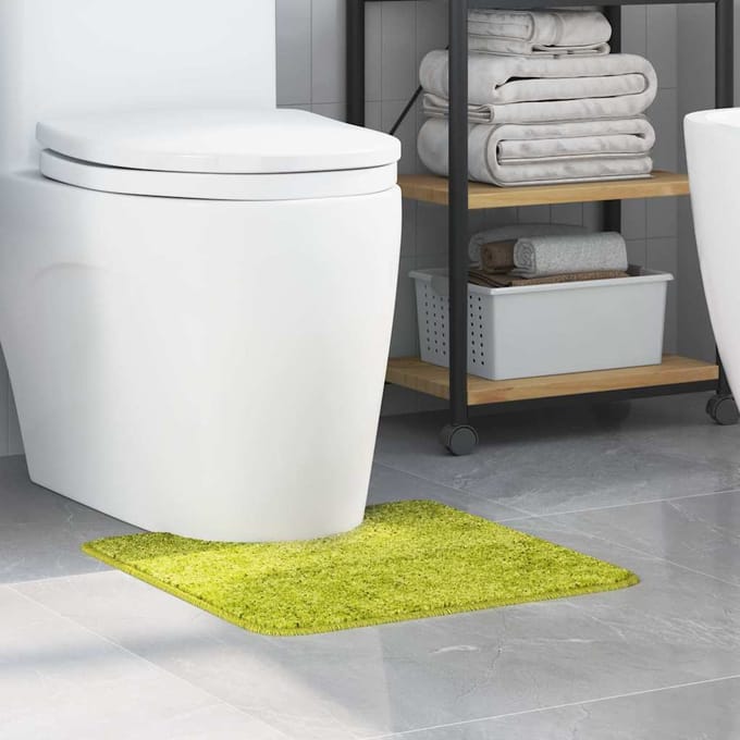 vidaXL - Antislip - Badmat - met - Toilet - Uitsnede - Groen - 50 - x - 50 - cm - PP