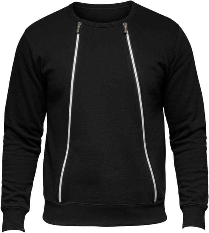 OMBRE Sweater - Regular Fit - Katoen - Lange Mouw Zwart M