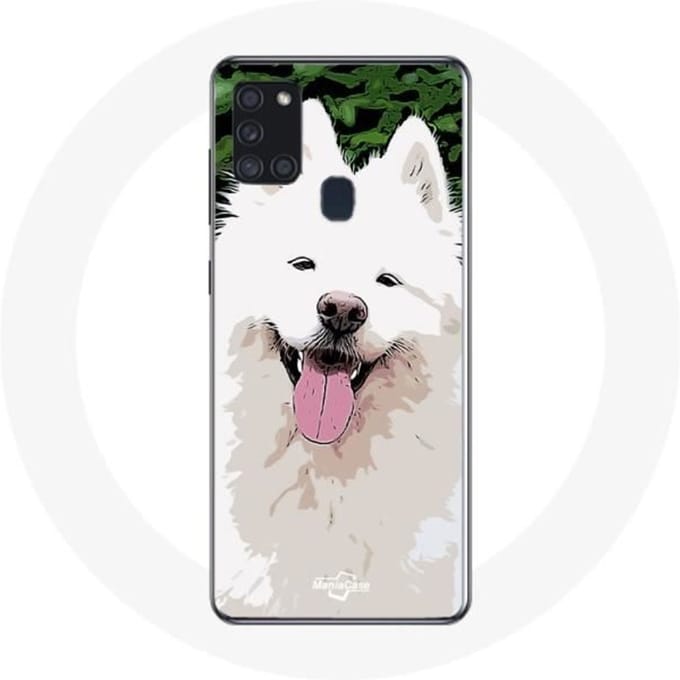 Hoesje - Samsung - Galaxy A21S - Samojeed - Wit - Hard wit