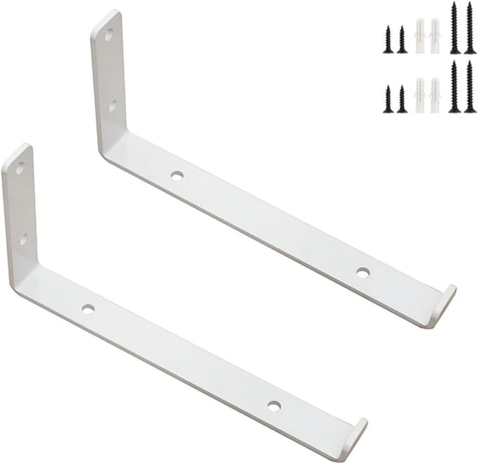 Steunplank Beugels - Wandsteunen Metaal - Planken Ophangen - Zware Constructie - 30cm - Wit