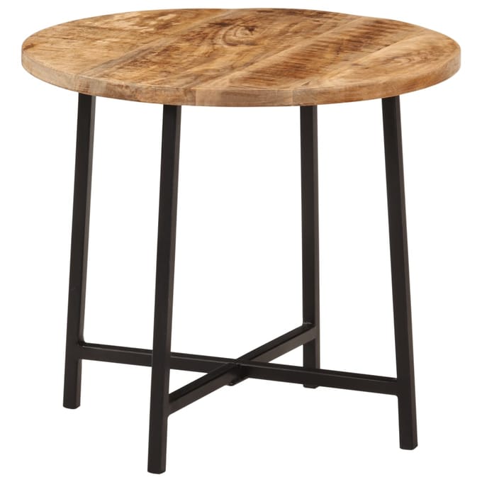 vidaXL - Salontafel - 45x45x40 - cm - massief - mangohout - en - ijzer