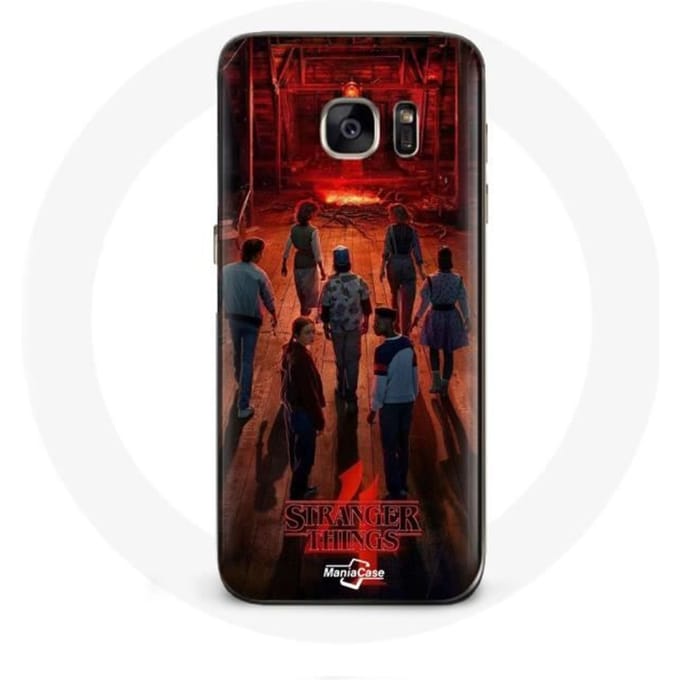 Coque pour Samsung Galaxy S7 Stranger Things Affiche Equipages Fan Art Saison 4
