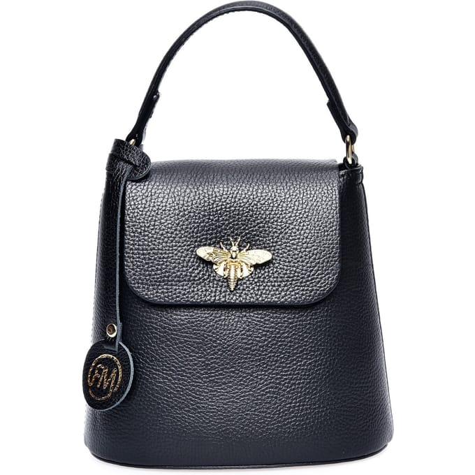 Roberta M Zwart Rundleer Tas