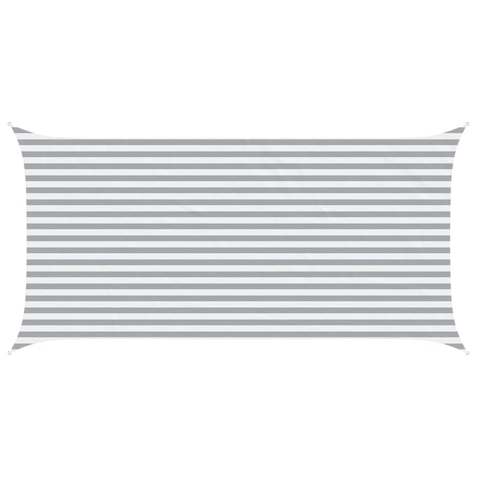 vidaXL - Zonneschaduw - Lichtgrijs - en - wit - 2,5 - x - 5 - m - 100% - Polyester - Oxford