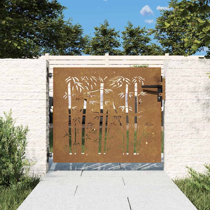 vidaXL - Tuinpoort - 85 - x - 100 - cm - Poedercoated - staal - Zwart - Vergrendelbaar