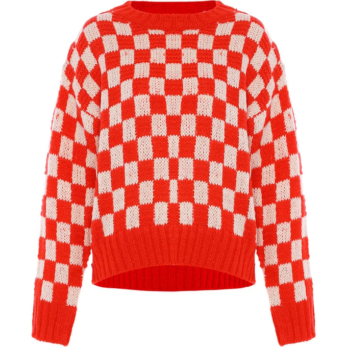 Mymo Jumper Dames WIT ROOD GERUIT