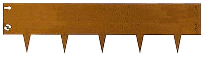 Cortenstaal borderrand 27.5 x 100 cm - tuinborder/gazonrand - met pinnen - koppelbaar - per stuk