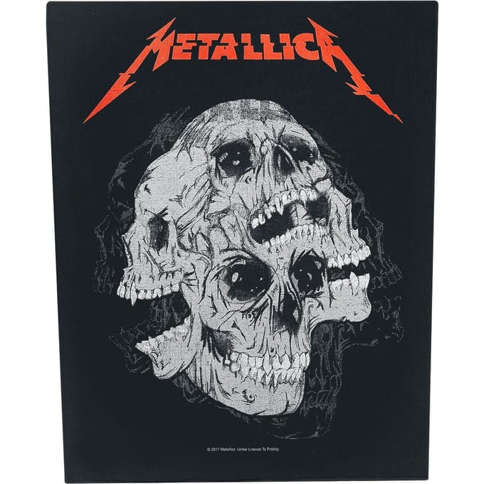 Metallica Skulls Unisex Embleem - zwart/rood/grijs - Standard
