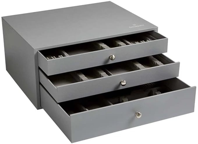 Guy Degrenne lege bestekkoffer - inox grijs 126st.