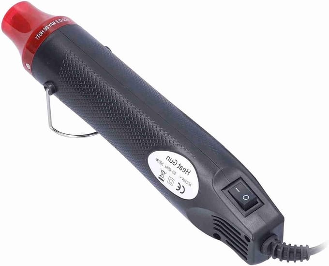 Mini Warmtepistool - Heteluchtpistool Handheld - Krimpen en Embossen - Ingebouwde Standaard - 300W 200℃ - Zwart