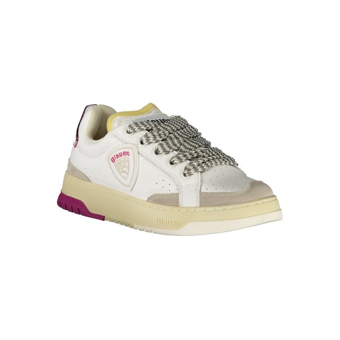 Blauer Witte Polyurethaan Dames Sneakers