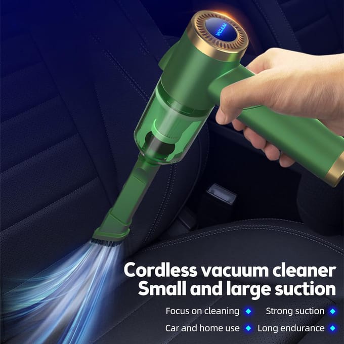 Aspirateur portatif sans fil pour voiture/maison, pliable à 90 degrés blanc