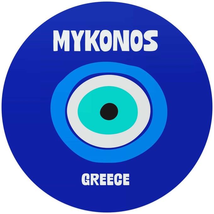 Glasschilderij Mykonos - Ø 70 - Glas - REINDERS