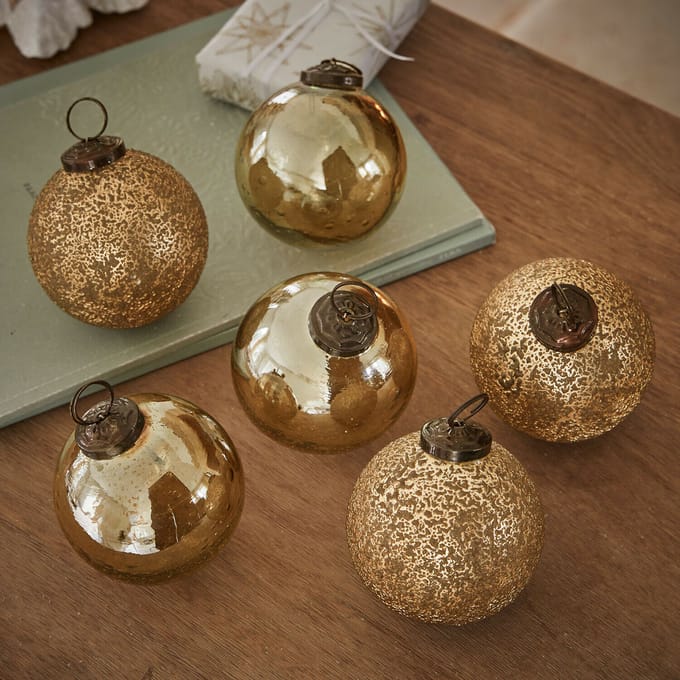LOBERON Kerstbal set van 6 Fioravino messing