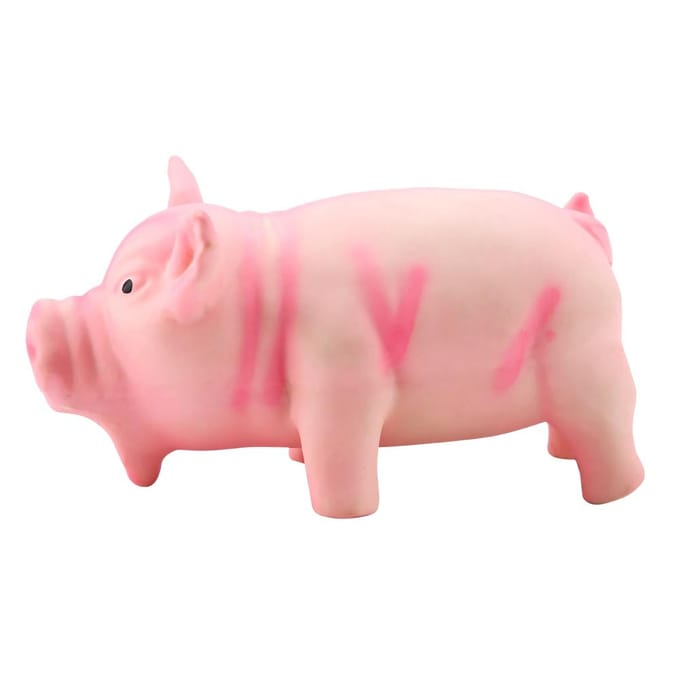 Schattige varken knorrende piep latex huisdier kauwspeeltjes voor hondenpuppy's(Roze) white