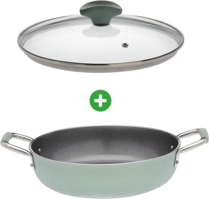 Primecook - Braadpan / Hapjespan met deksel - Ø 24 cm - PFAS-vrij - inductie - Ecoshield