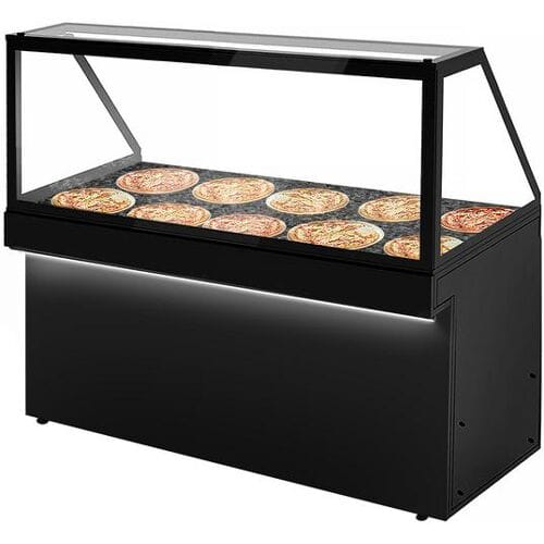 GGM Gastro Warmhaltetheke TORONTO - 1800mm - schwarze Front - beheizte Platte
