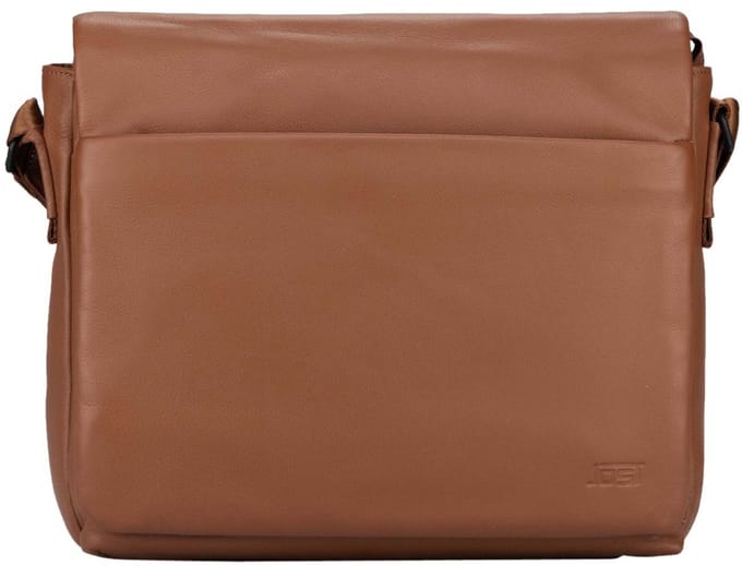 JOST Leren schoudertas met laptopvak Tromsoe Shoulder Bag Cognac Lichtbruin