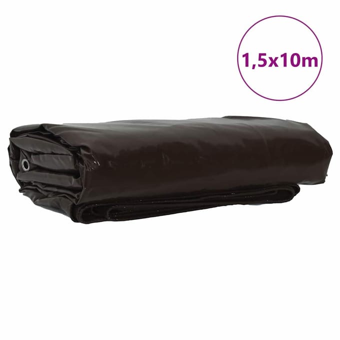 vidaXL - Zeil - 650g - / - m² - Bruin - 1,5 - x - 10 - m - Canvas - met - PVC-coating