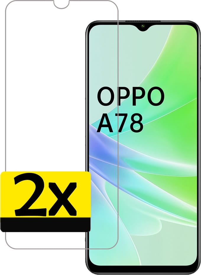 Screenprotector - Geschikt voor OPPO A78 5G - 2 Stuks - Extra Sterk - Beschermglas - Gehard Glas - Tempered Glass - Screen Protector