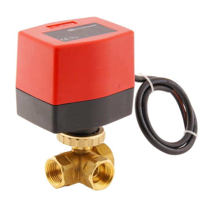 Elektrische Kogelkraan BW3 1/2'' 3-weg 12V DC relais - BW3-012-AW1-R012DC