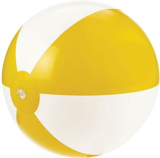 Benza Opblaasbare Strandbal Geel en Wit 50 cm