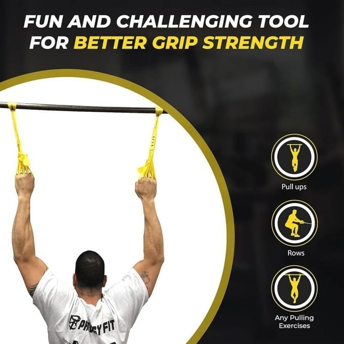Pull-up Grip Krachtbanden Nylon Vinger Duim Lussen Voor Rotsklimmen Hand Arm Training yellow