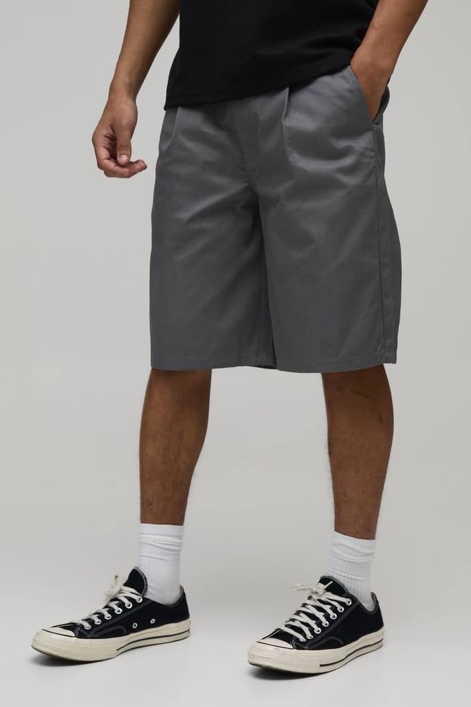 Relaxed Fit Pleat Front Work 365 Jort | Charcoal | Size 46