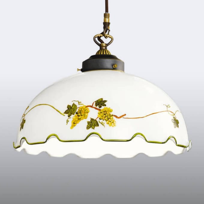 austrolux Nonna hanglamp met druivenmotief, handgeschilderd